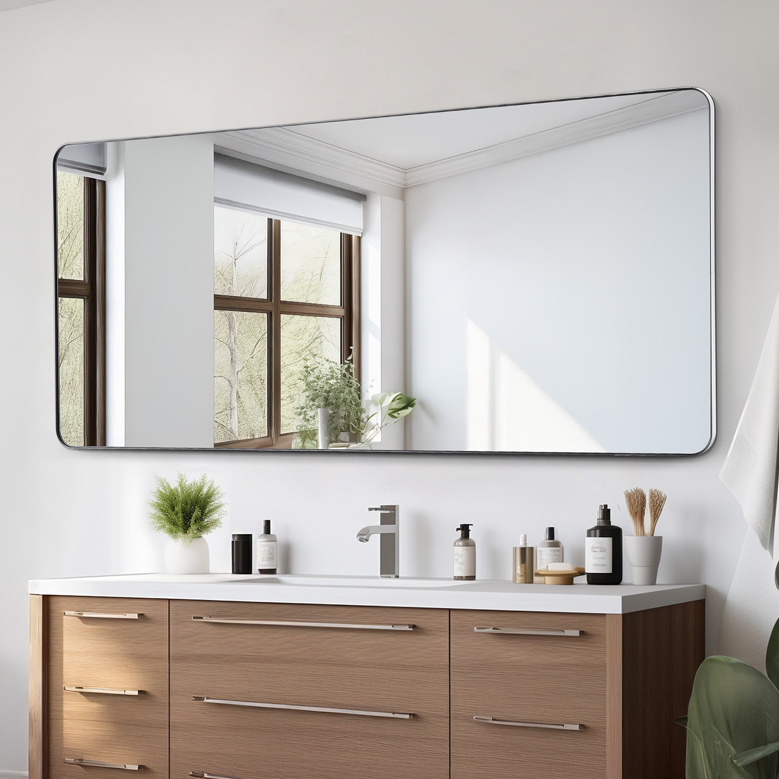 VEVRO Prostokątne lustro ścienne Lustro do makijażu 1828x813x25mm Lustro łazienkowe VEVOR