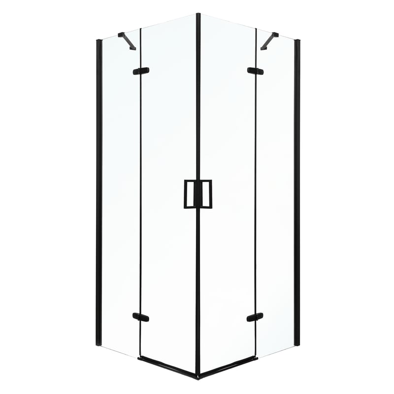 Kabina prysznicowa Flow 80 BL Kerra kwadratowa uchylna szkło transparentne