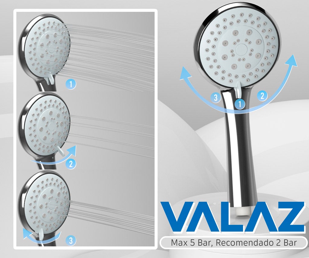 Valaz Robinet mitigeur de douche/baignoire chromé - Série Magro - 4