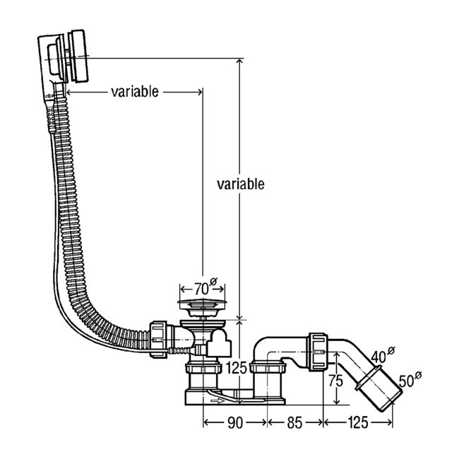 Simples simpx siphon simples banheira viega flexível true - 2