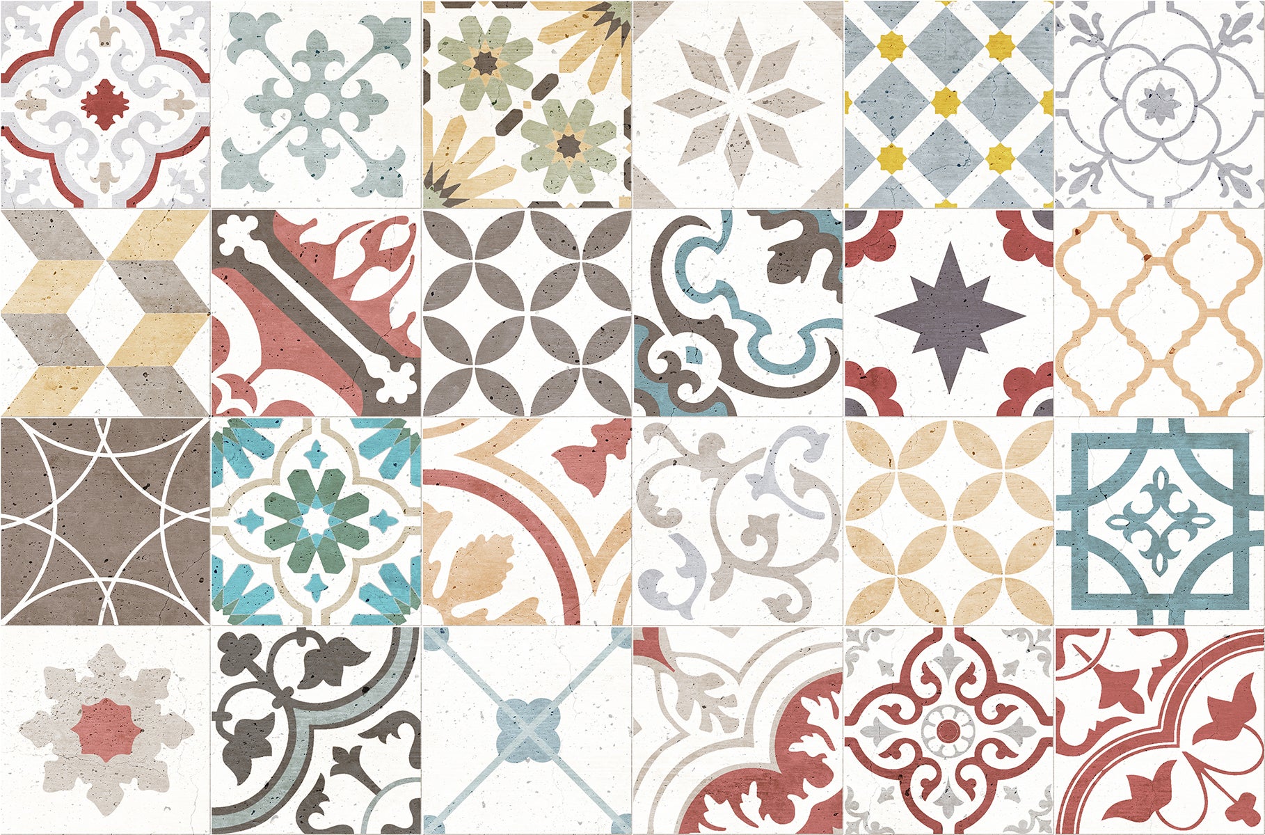 Tapete de vinil Azulejos vintage D 66x100 cm - PVC antiderrapante, vinílico para cozinha ou sala, lavável, estilo hidráulico - 2