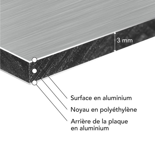 Signalétique sur-mesure aluminium brossé vertical Signalétique sur-mesure aluminium brossé vertical
