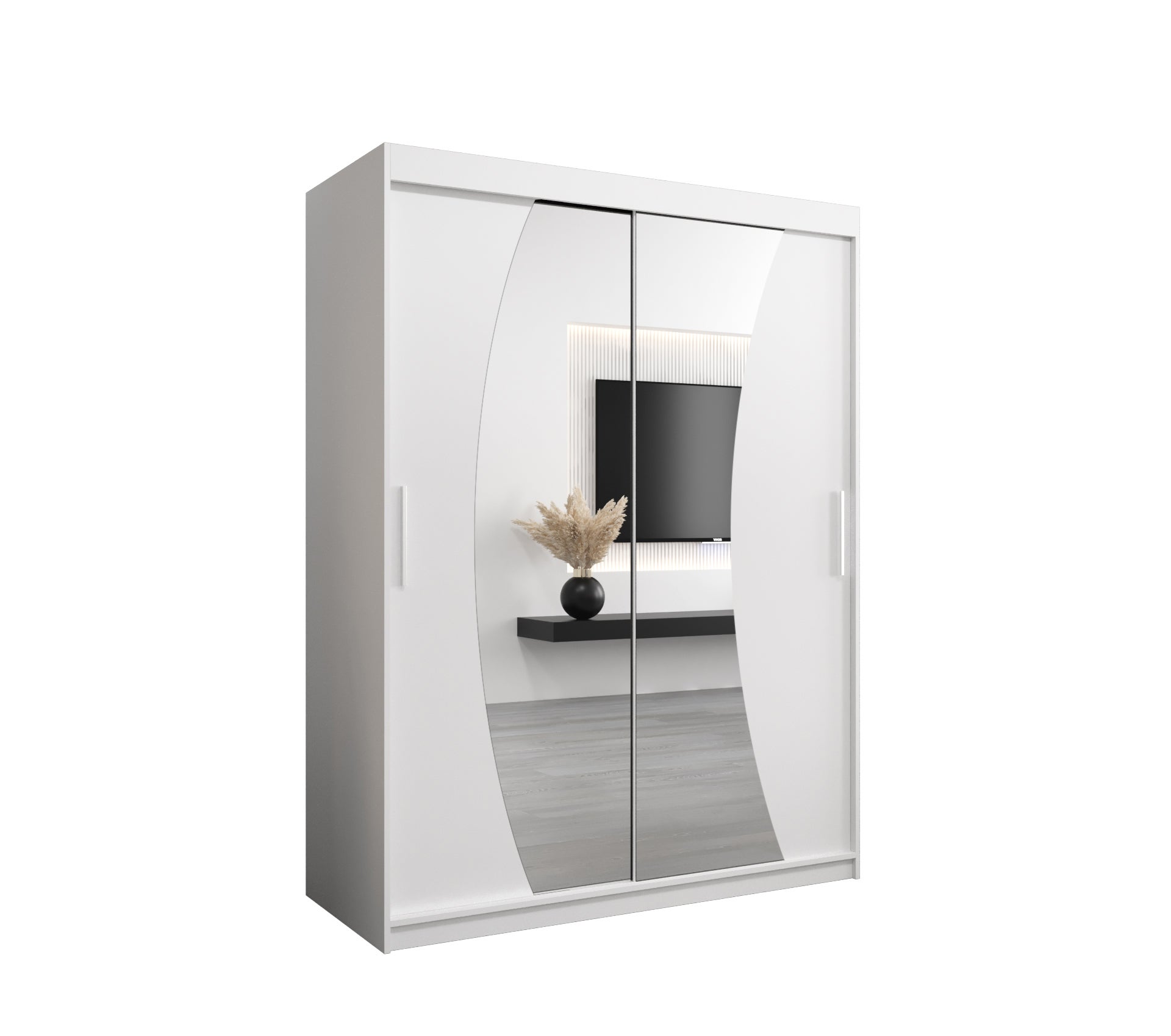 Szafa przesuwna garderoba WAVE 150 x 62 x 200 cm Biały - Abiks Meble