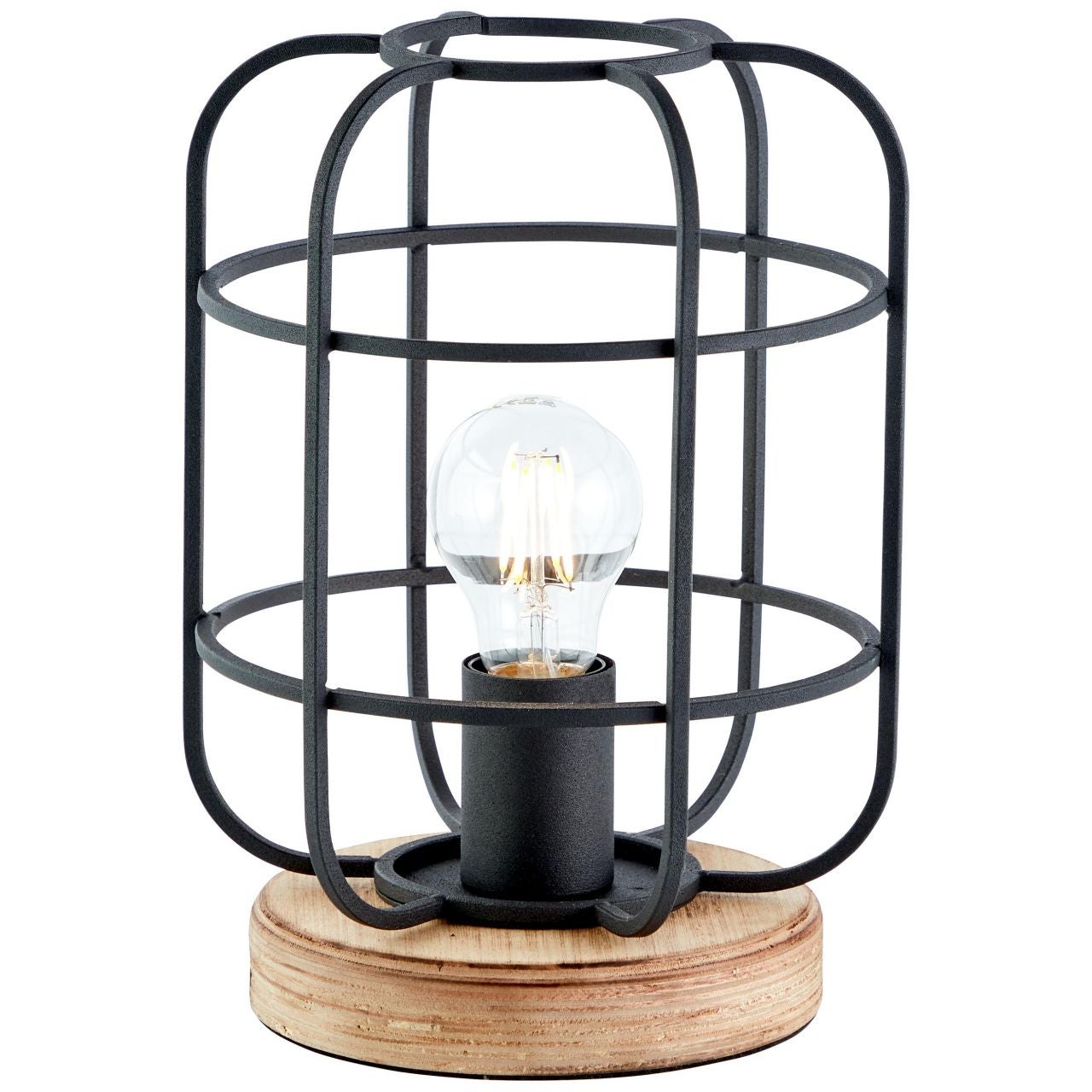 Brilliant Gwen lampa sufitowa 40cm antyczne drewno/czarny korundowy metal/brązowy bambus 2x A60, E27, 40 W