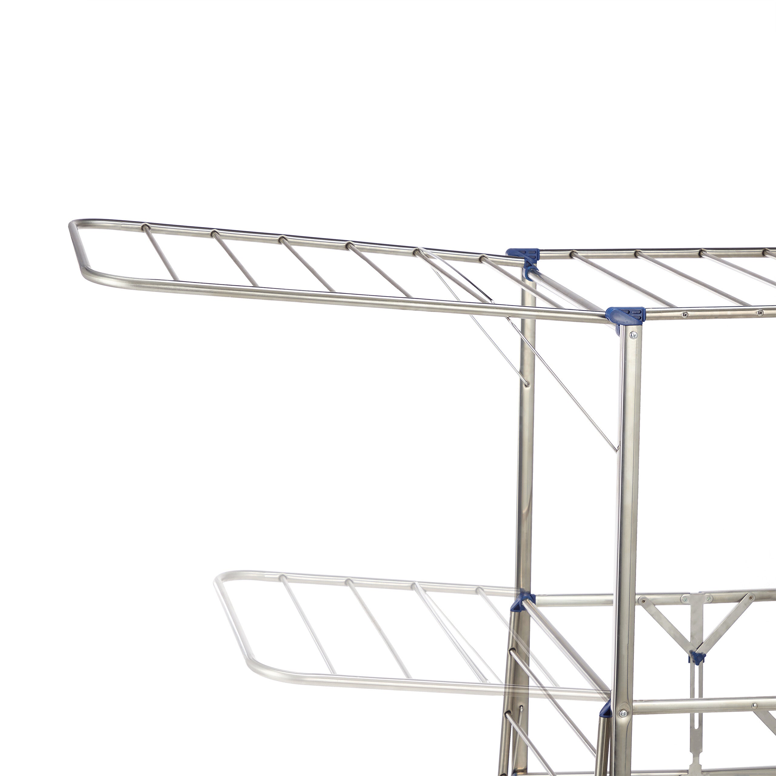 Etendoir lessive XXL, séchoir droit, Tour avec ailes et roulettes, pliable; HLP 111x 185,5 x 53 cm, argenté, Relaxdays - 6