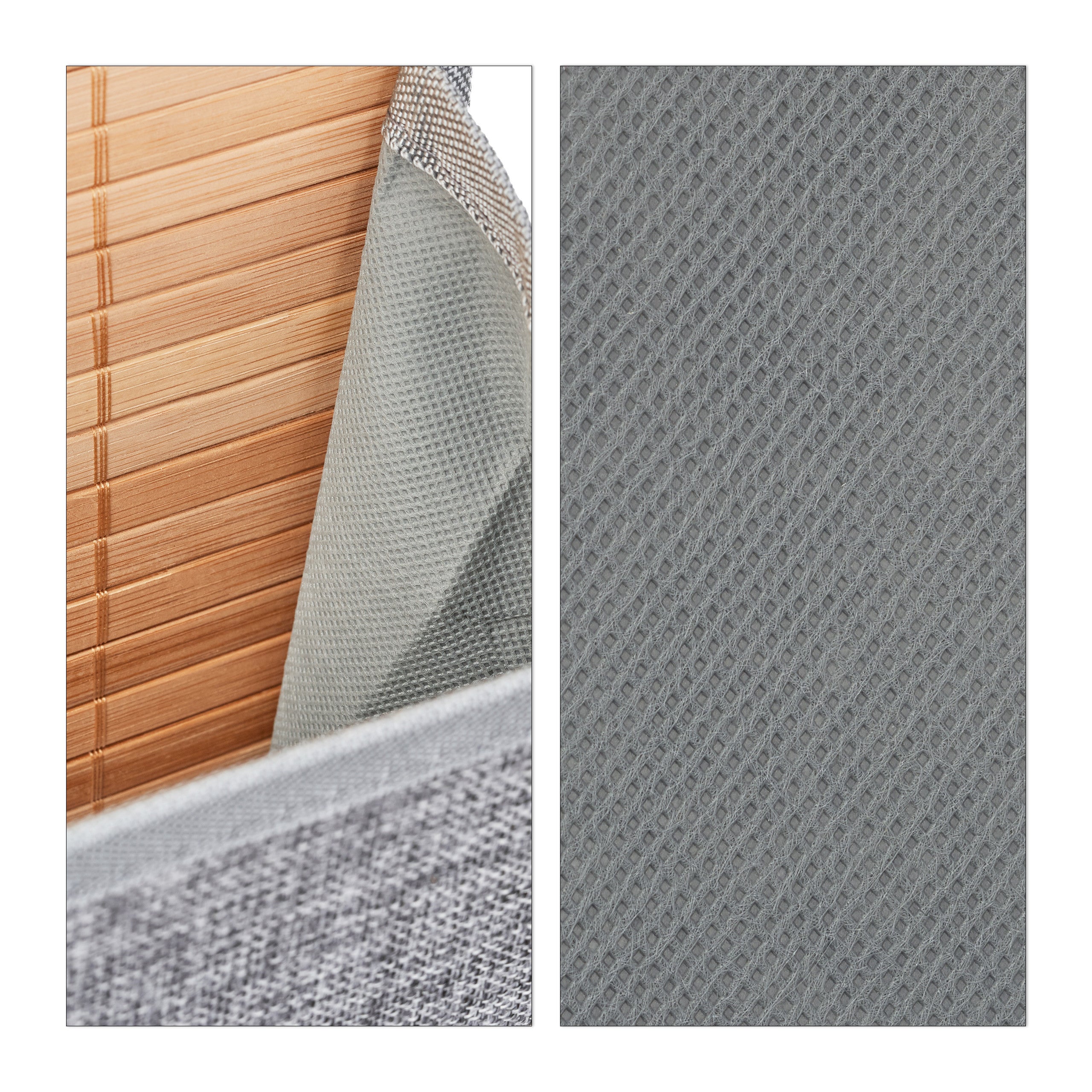 Organiseur mural en bambou à 3 compartiments à motif jute, 58 x 34 x 15 cm, gris, porte-revues pour bureau et entrée, taille M, Relaxdays - 7