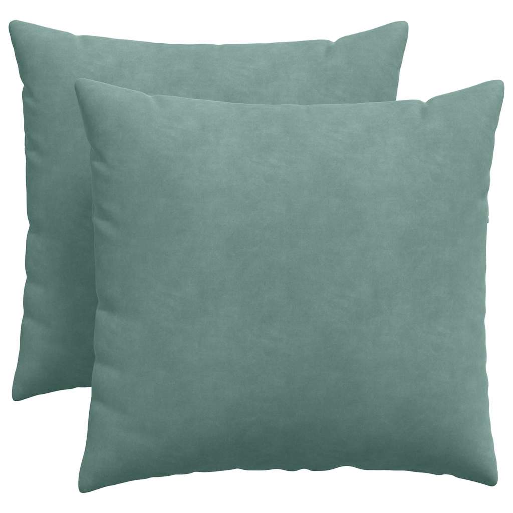 vidaXL Coussins de canapé 2 pcs Vert Mer 50 x 50 cm - 2