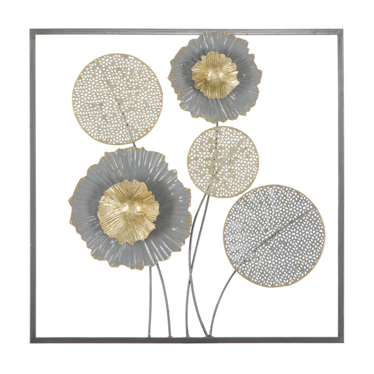 Metalowa Dekoracja 3D Kwiaty 39, Metal, Wielokolorowy, Seven Design