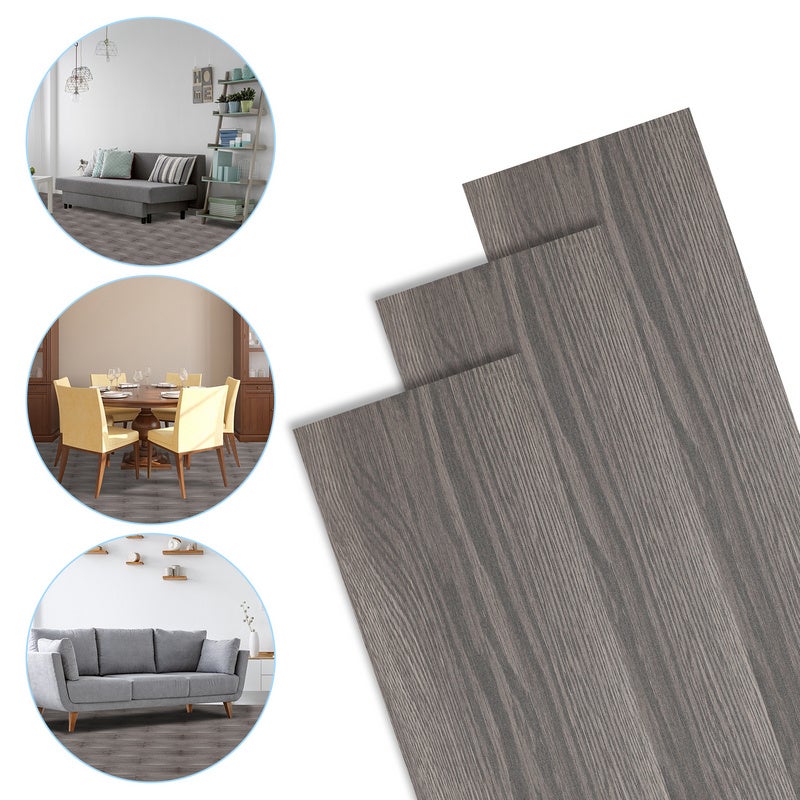 Parquet adhesivo vinilo pvc 42 piezas 5,87 m² night oak chêne noir