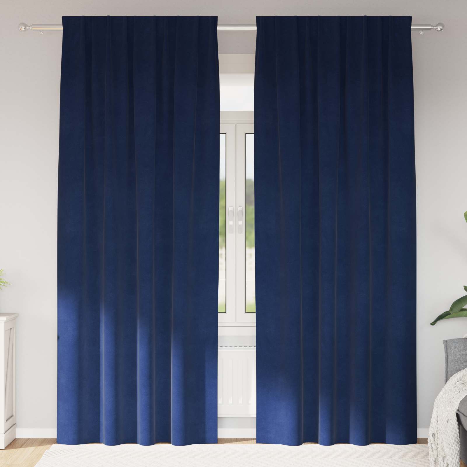Zasłony zaciemniające 2 pcs Ciemnoniebieski 140 x 260 cm vidaXL