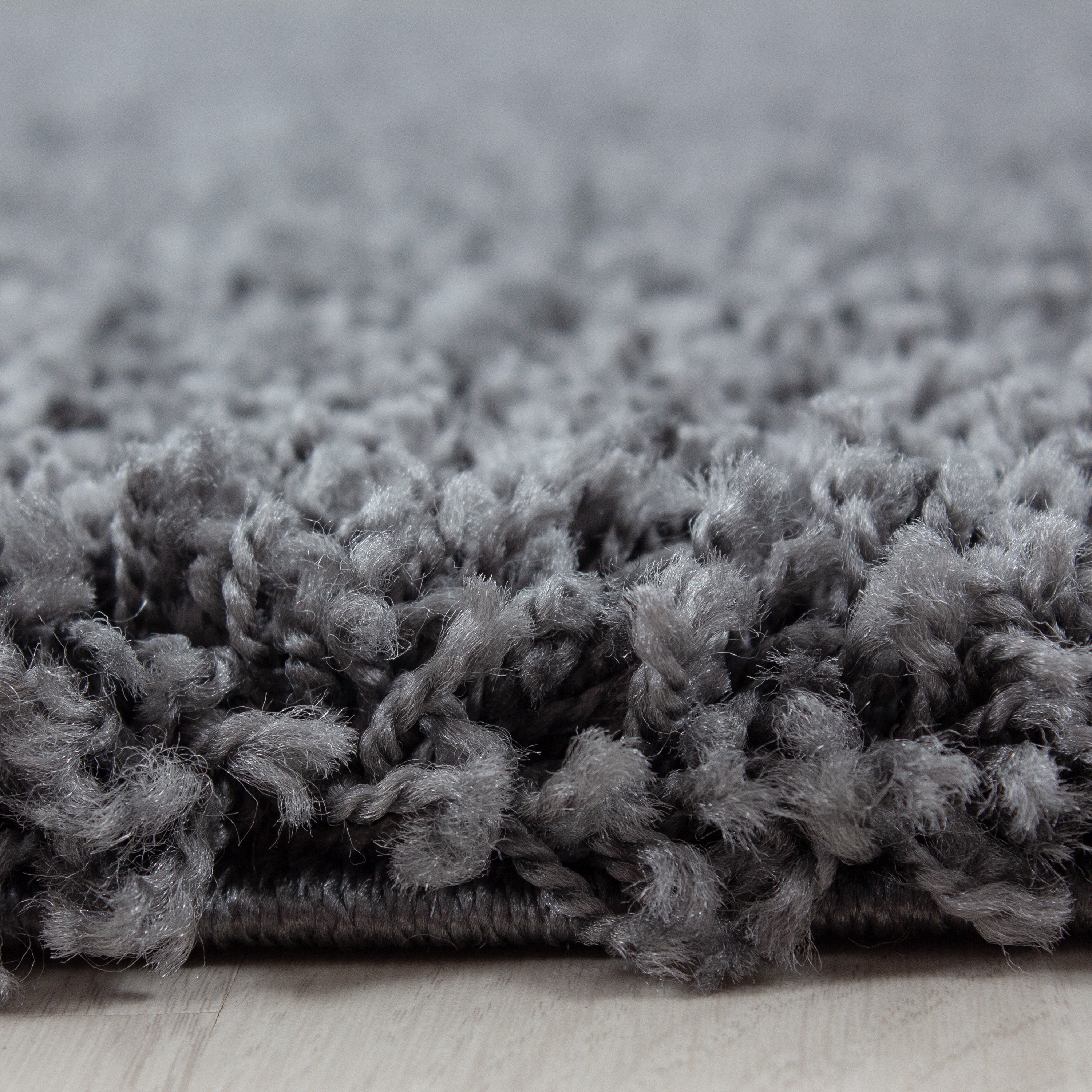 SHAGGY - Tapis Uni Rond - Gris 120 x 120 cm - 3