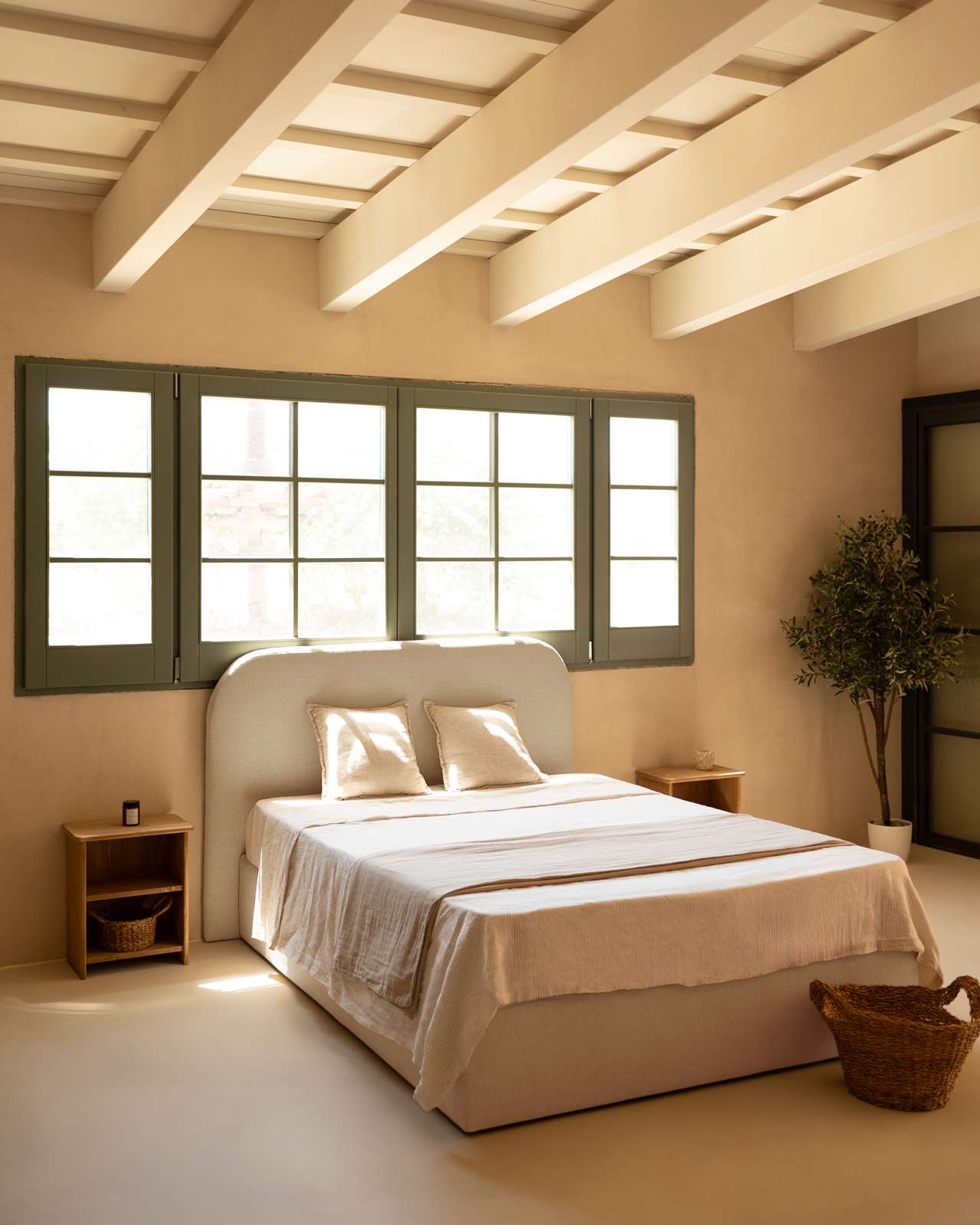 LAIA - Lit avec coffre gris clair pour matelas 200x200cm - DECOWOOD - 2