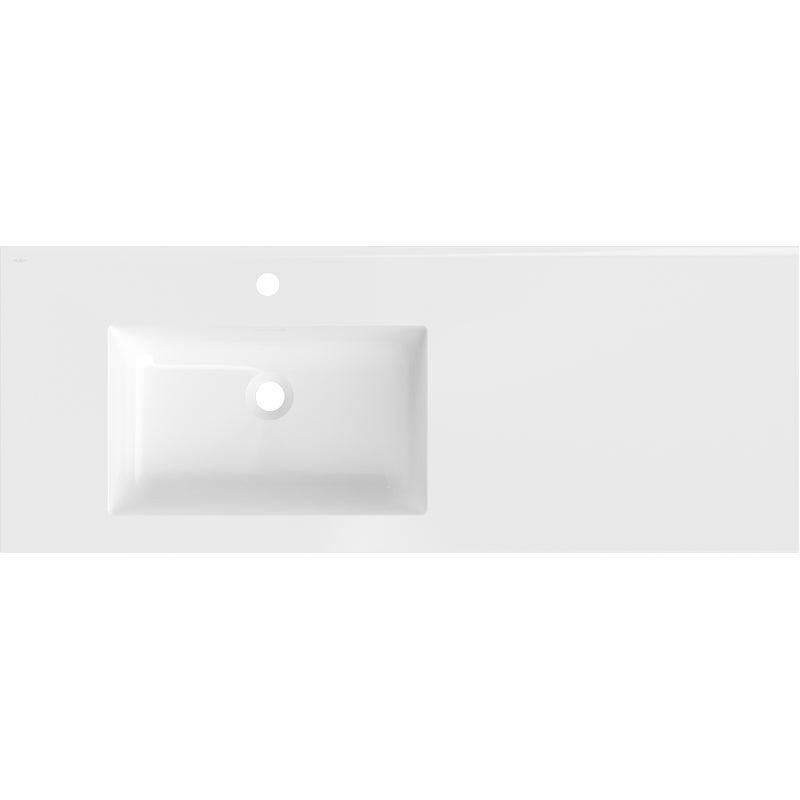Mexen Otis lavabo encastré dans un plan gauche 121 x 46,5 cm, blanc brillant - 25181200L - 2