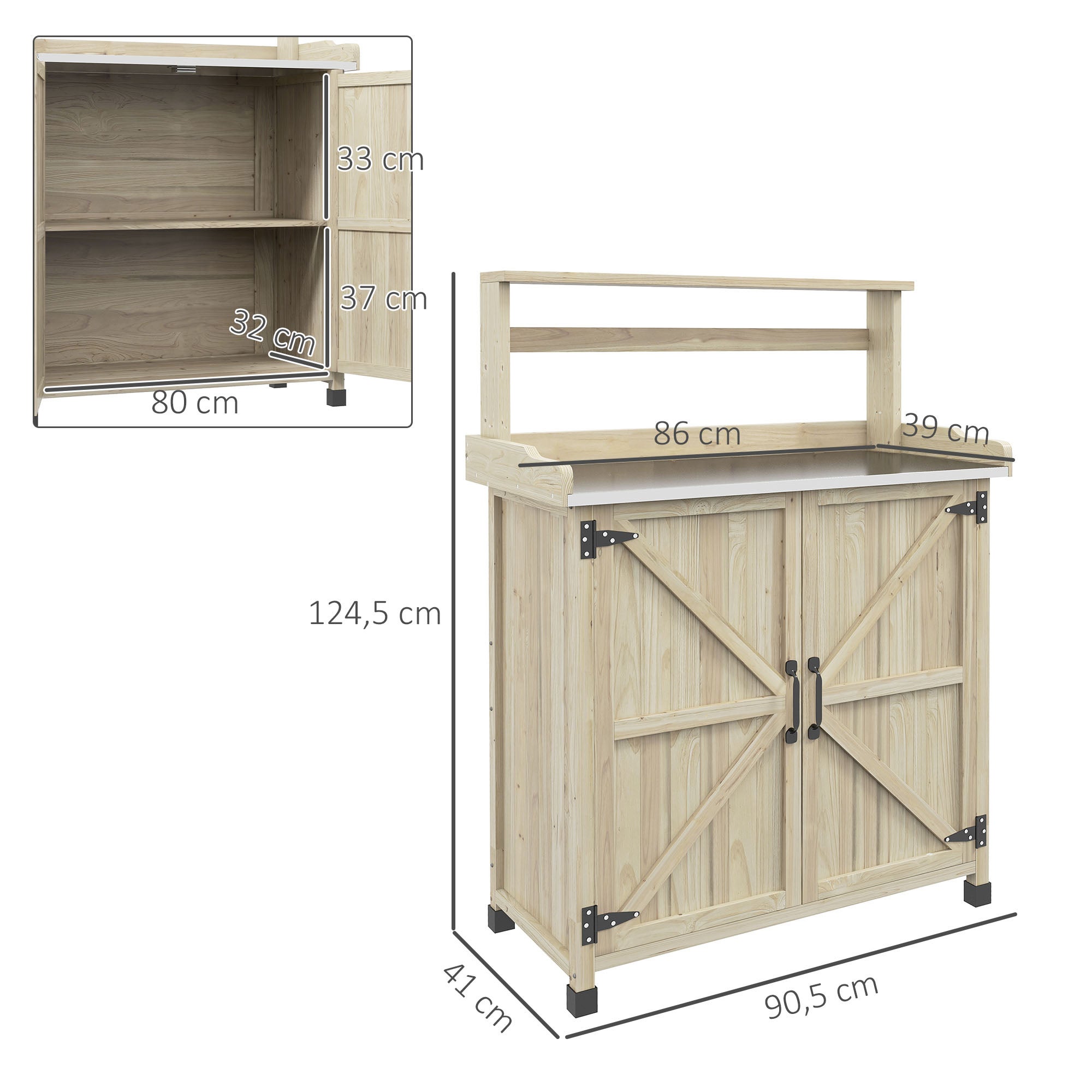 Table de rempotage bois de sapin Outsunny - 3