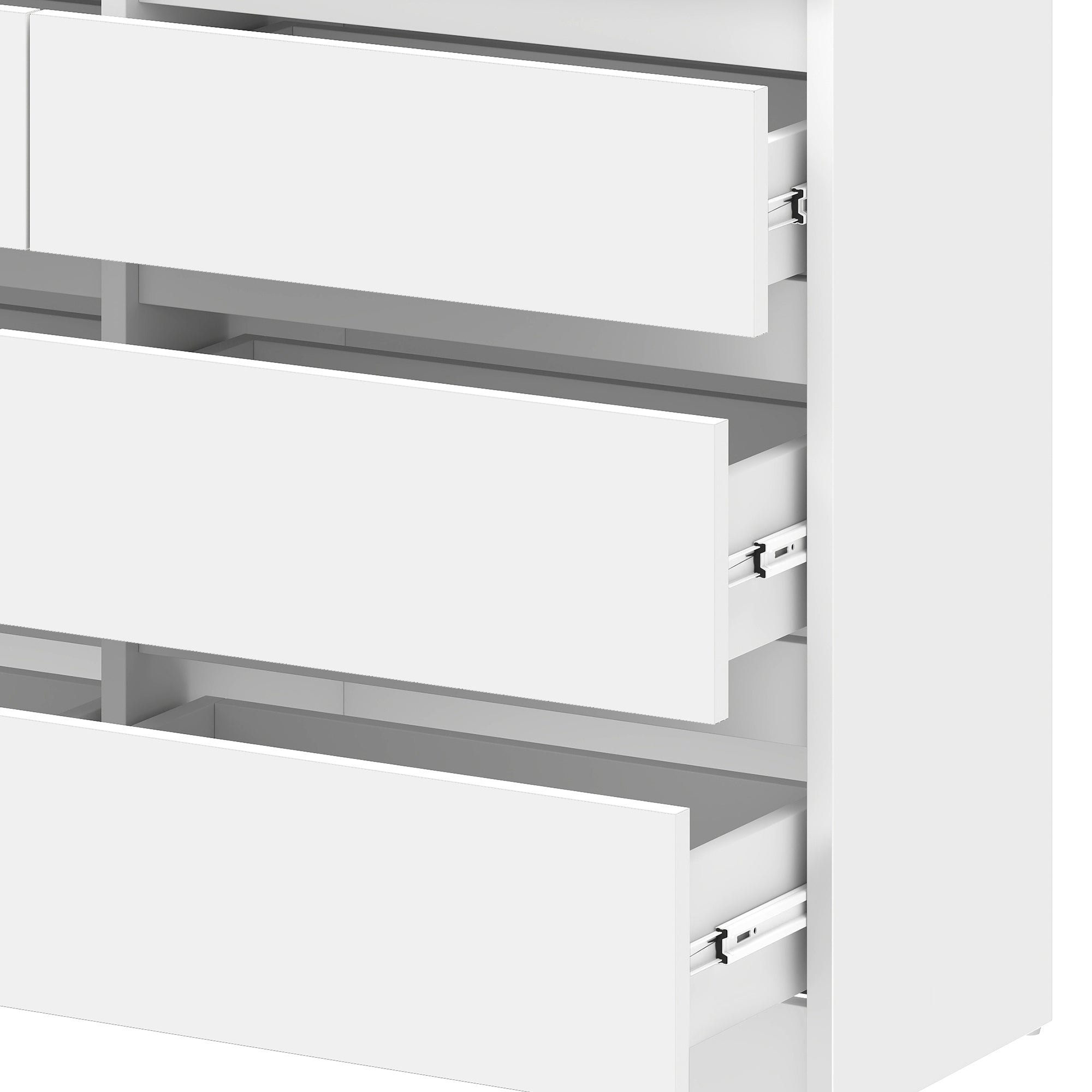 YITAHOME Commode en Bois à 6 Tiroirs avec Glissières - Table de Chevet - 100 x 30 x 70 cm , Blanc - 9