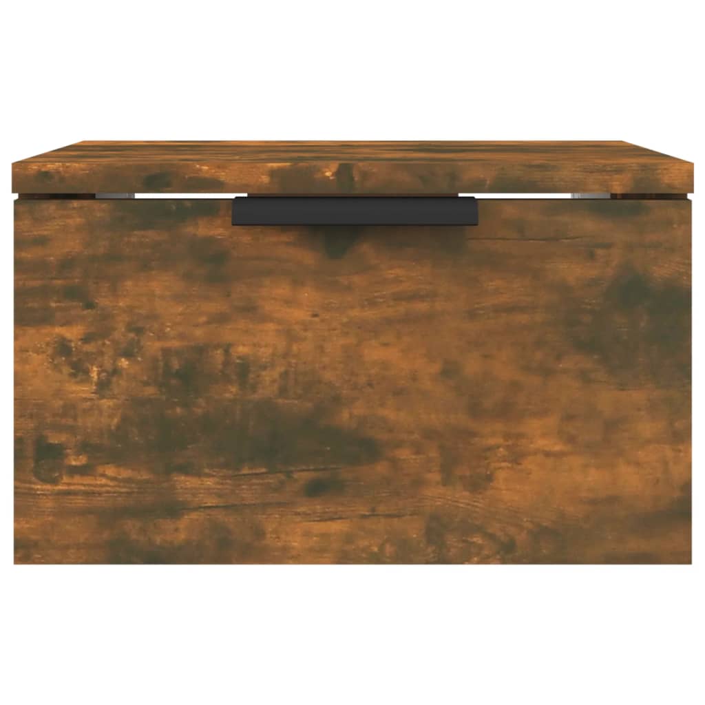 Pack de 2 Mesitas de noche de pared，Mesitas de noche flotantes，Mesilla de noche color roble ahumado 34x30x20 cm CFW17676 - 4