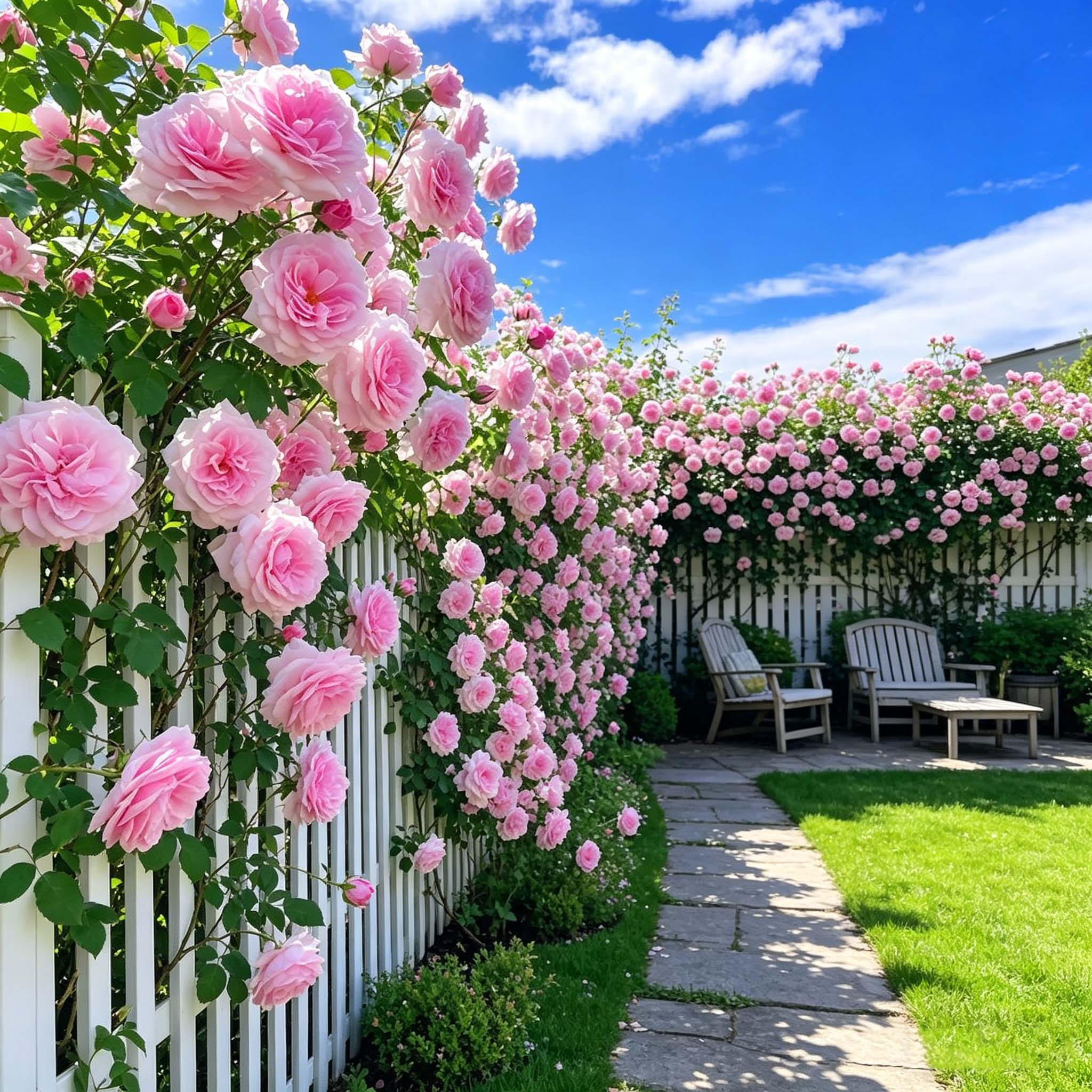 NICOLA 1000 Graines Rosier Grimpant Rose, Grandes Fleurs, Croissance Rapide, Facile à Planter, Jardin Clôture Treillis Balcon Plante Ornementale - 4