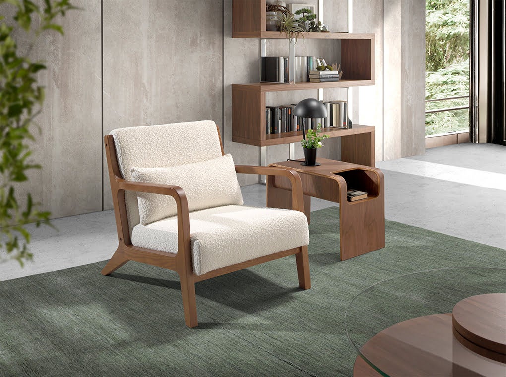 ANGEL CERDA Fauteuil en tissu blanc - 3