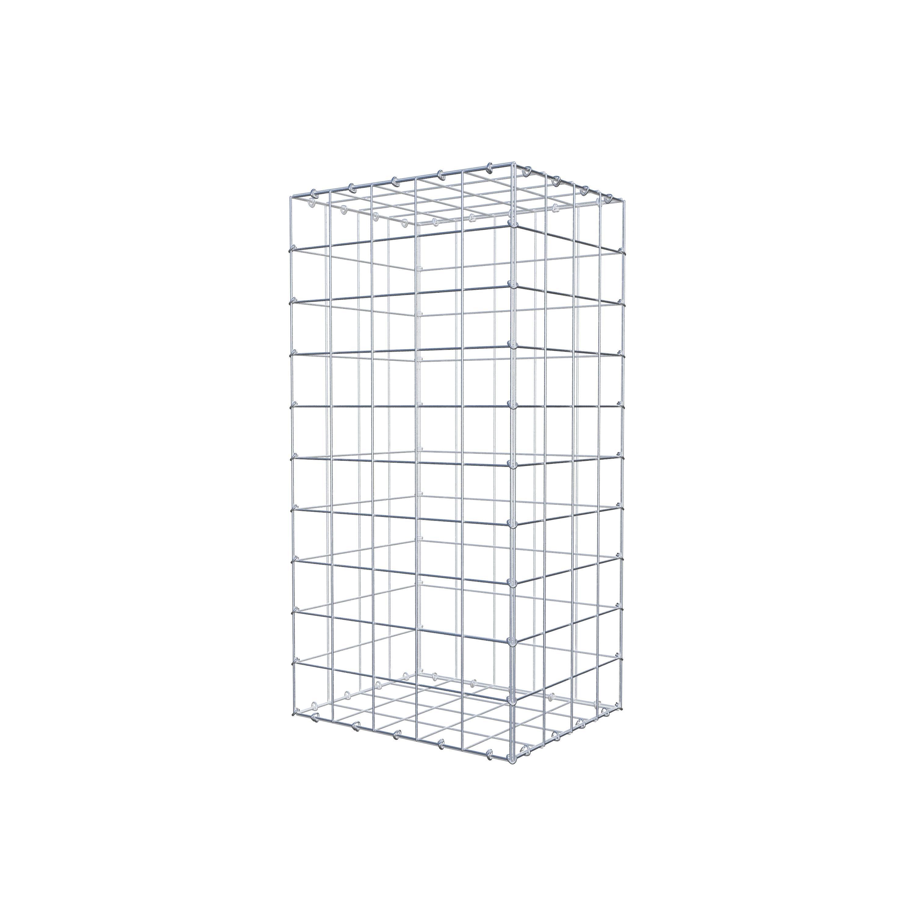 Gavión de acero galvanizado 100x40x50cm (LxAxP), malla 10 x 10cm, Anillo en C, jaula metálica para muro o jardín - 2