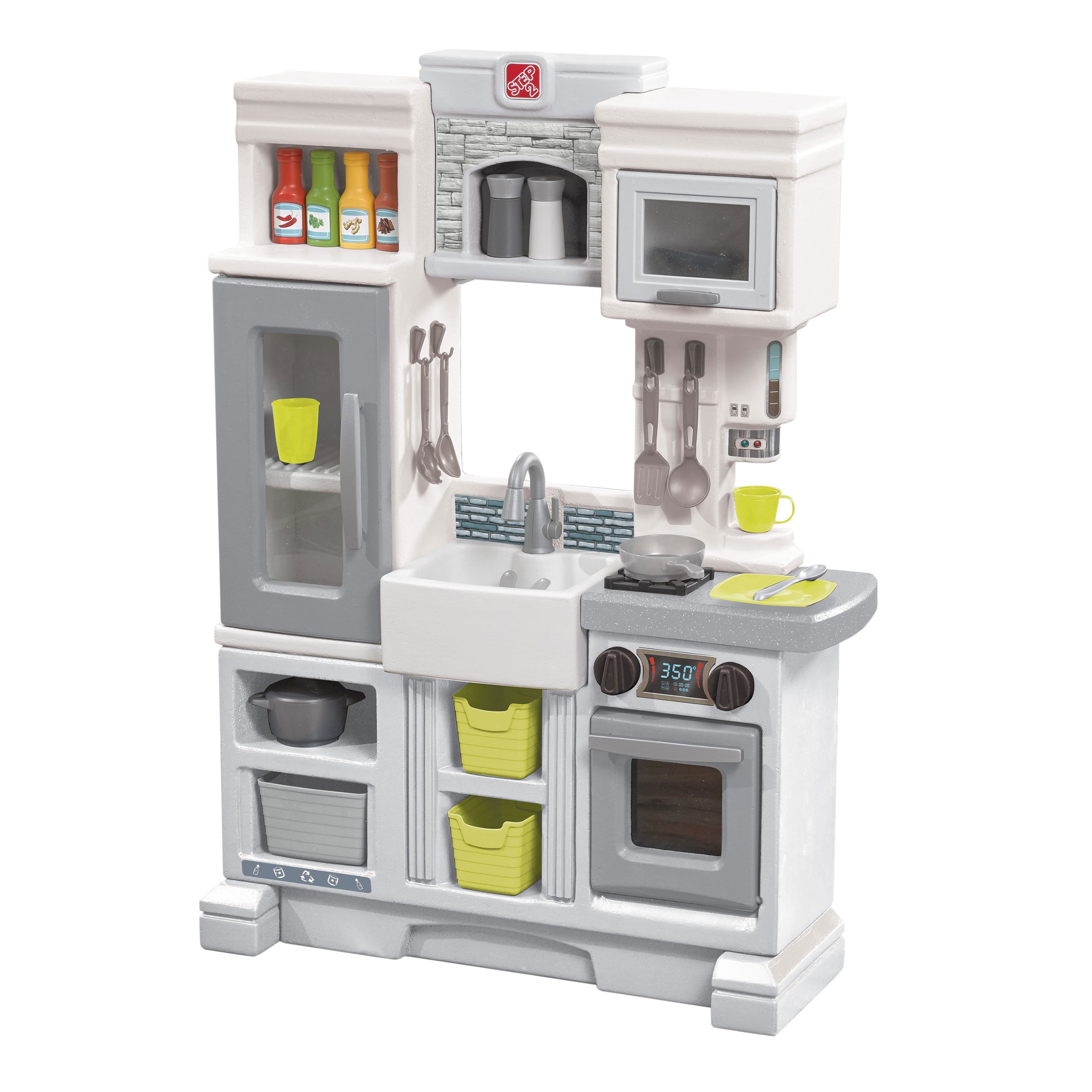 Step2 Grand Walk-In Kitchen & Grill Cocina Para Niños | Cocina Creative / Infantil De Plástico | Juguete Con 103 Accesorios