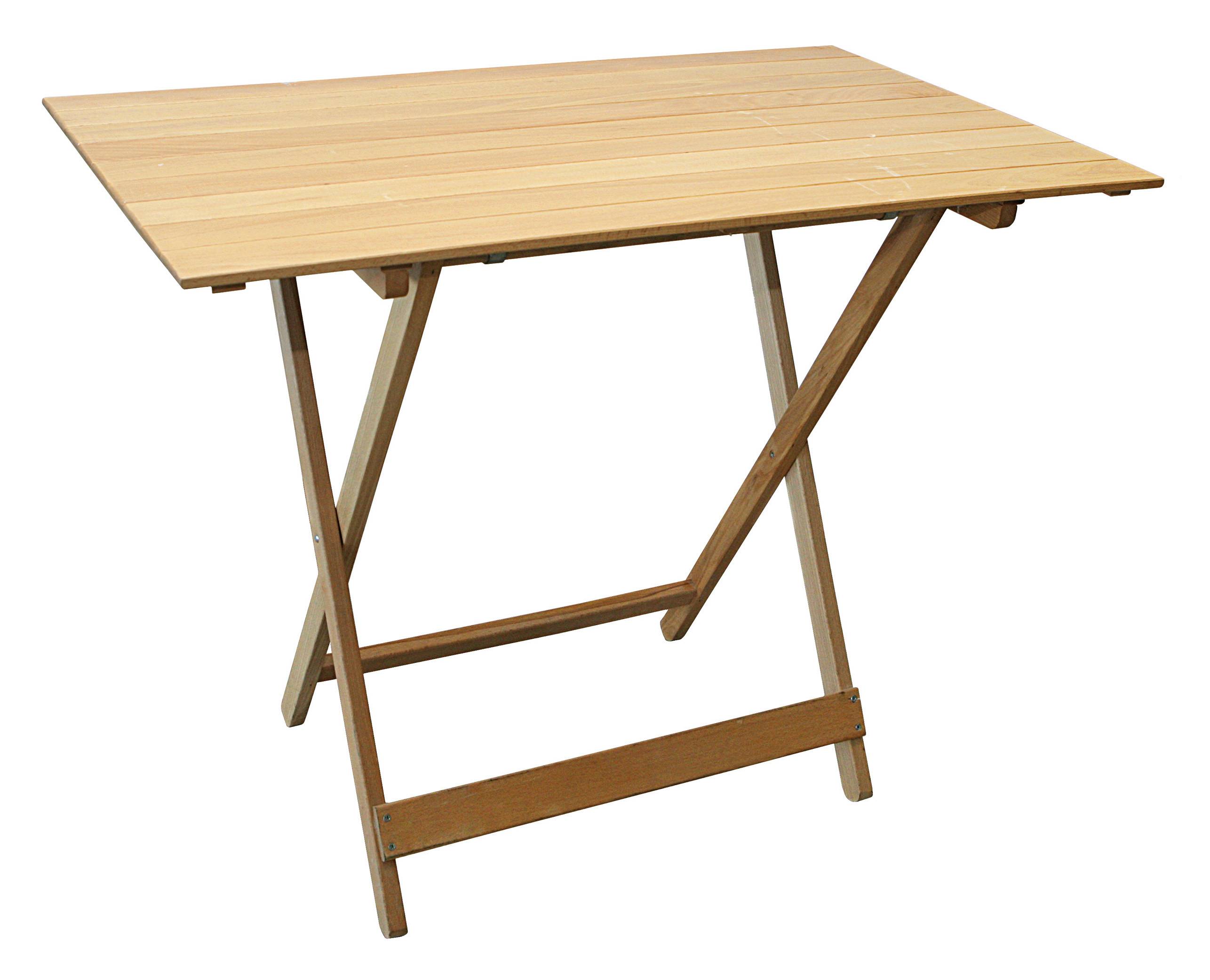 Mesa plegable de madera maciza para picnic, jardín y camping cm100x60 75h - 5