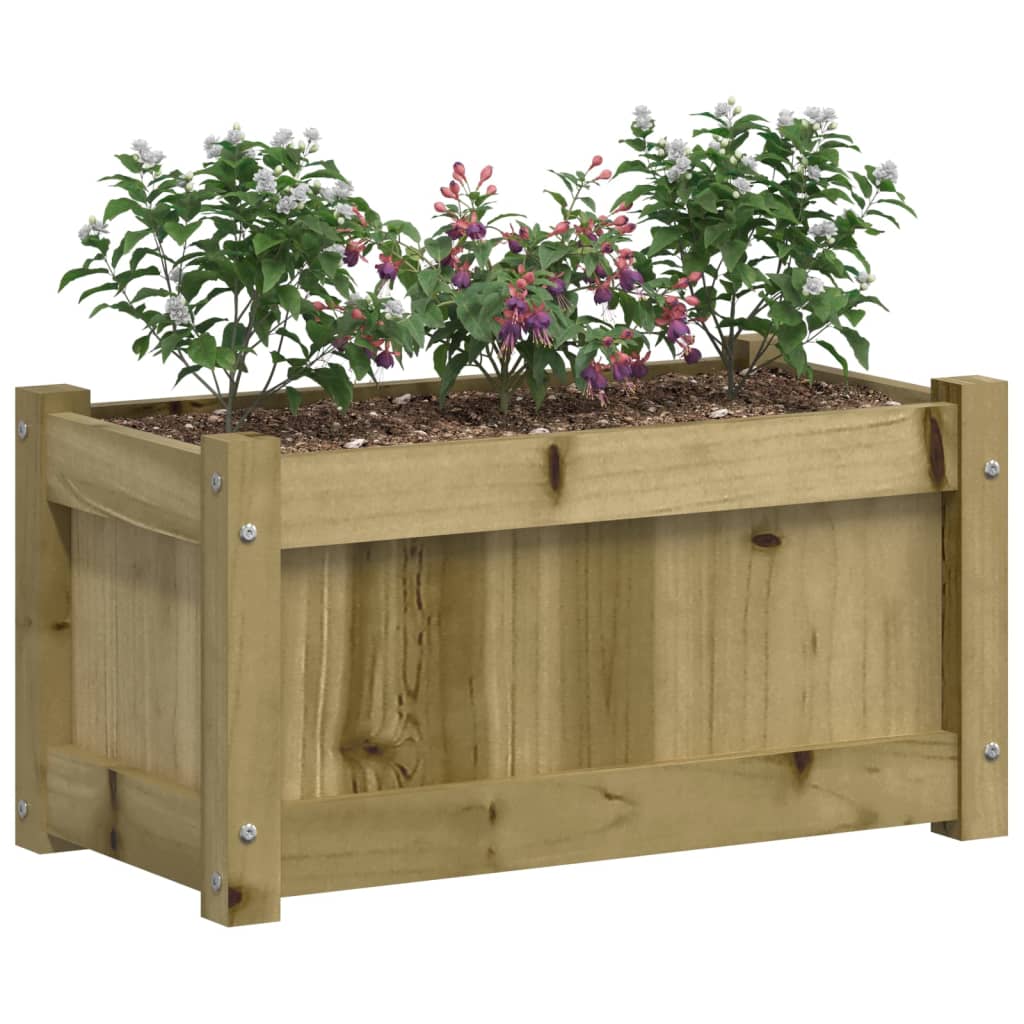 Lot de 2 Jardinières - Bac à fleurs - Pot de fleurs bois de pin n2217l - 4