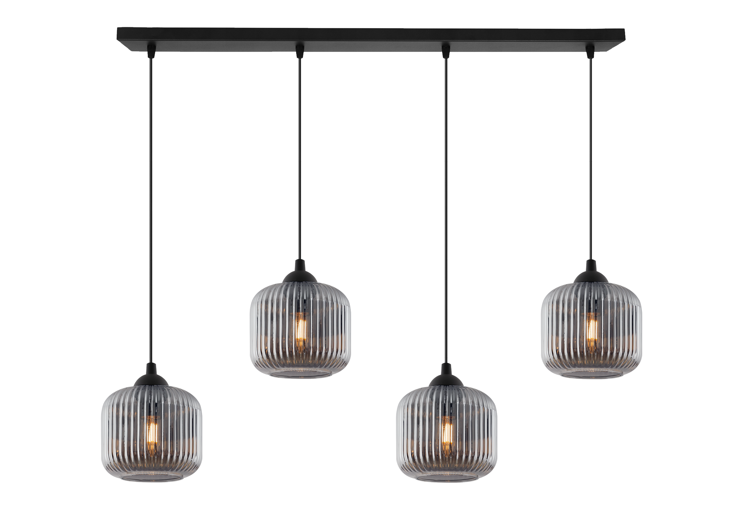 Lampa sufitowa wisząca Riffle loft 4xE27 klosz walec grafit Light Home LH