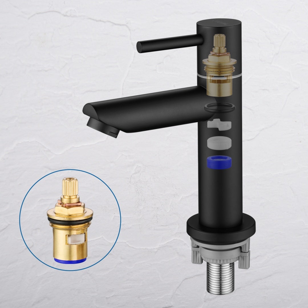Cecipa max Robinet de lave-main Robinet de Lavabo, Robinet eau Froide, Robinet de Lavabo Noir - 6