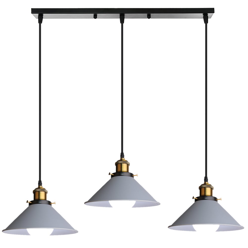 Plafonnier Moderne 3 Branches Hofstein - Lampe Suspendue Métal Noir Et Doré Pour Salon, Cuisine