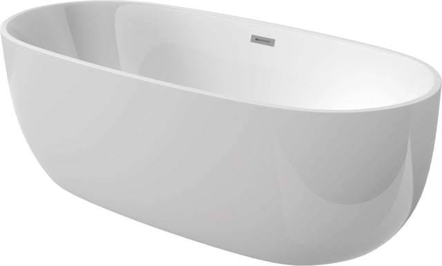 Vasca da bagno in acrilico centro stanza 150 cm colore bianco lucido modello ovale EKOMAT ALPINA KDU_015W - Bianco