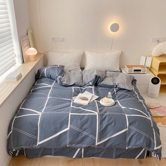 Motif Rubik's Cube gris, 200 x 230 cm, housse de couette en coton légère et douce avec fermeture éclair