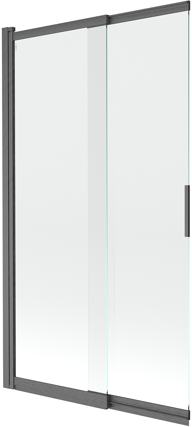 Mexen Fox parawan nawannowy 2-skrzydłowy przesuwny 100 x 150 cm, transparent, gun gray szczotkowany - 891-100-002-66-00