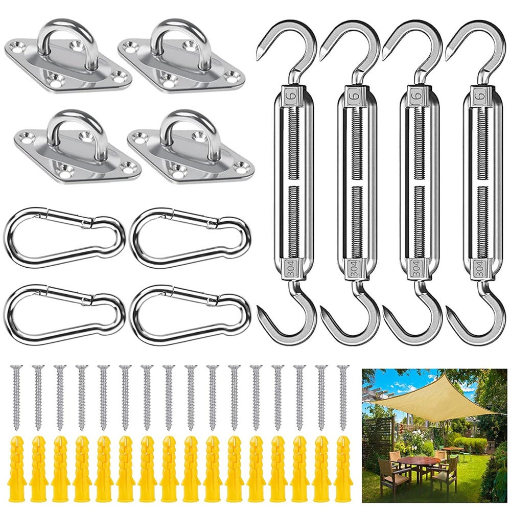 Lot De 40 Plaques à œillets Inox M5 – Mousquetons, Vis, Chevilles, Charge 50 Kg – Suspendre Tout !