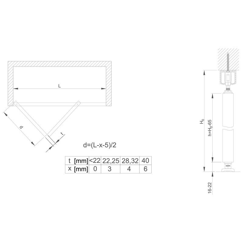 Système coulissant pliant SLID'UP 150 pour porte de séparation 2 panneaux - rail 1,2 m - 40 kg - 5