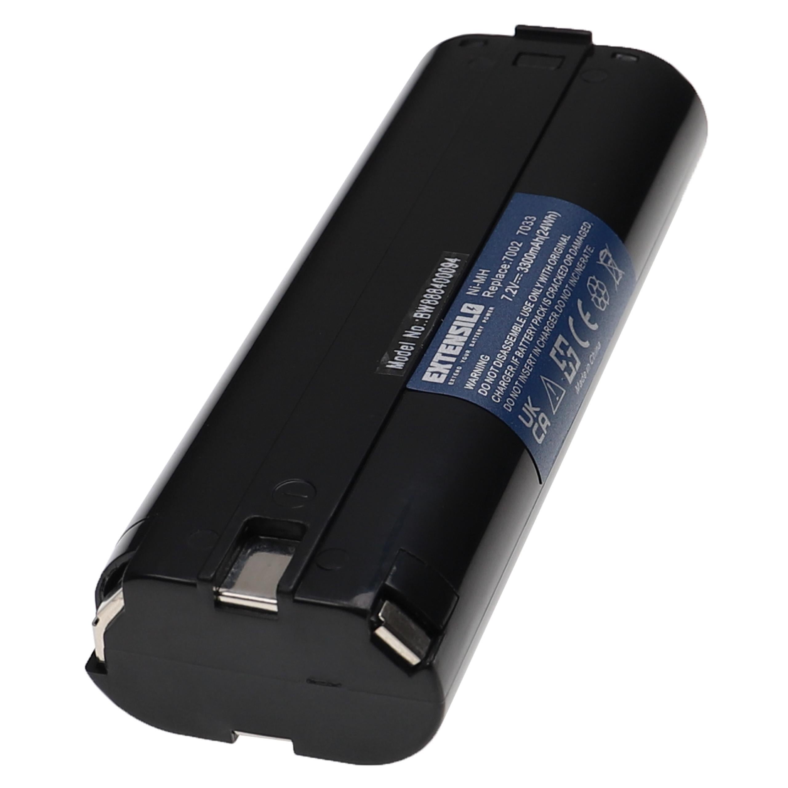 EXTENSILO Batterie compatible avec Makita DA302DW, DA302DWB, DA3000DW, DA302D, DA301D, DA301DW outil électrique (3300 mAh, NiMH, 7,2 V) - 2