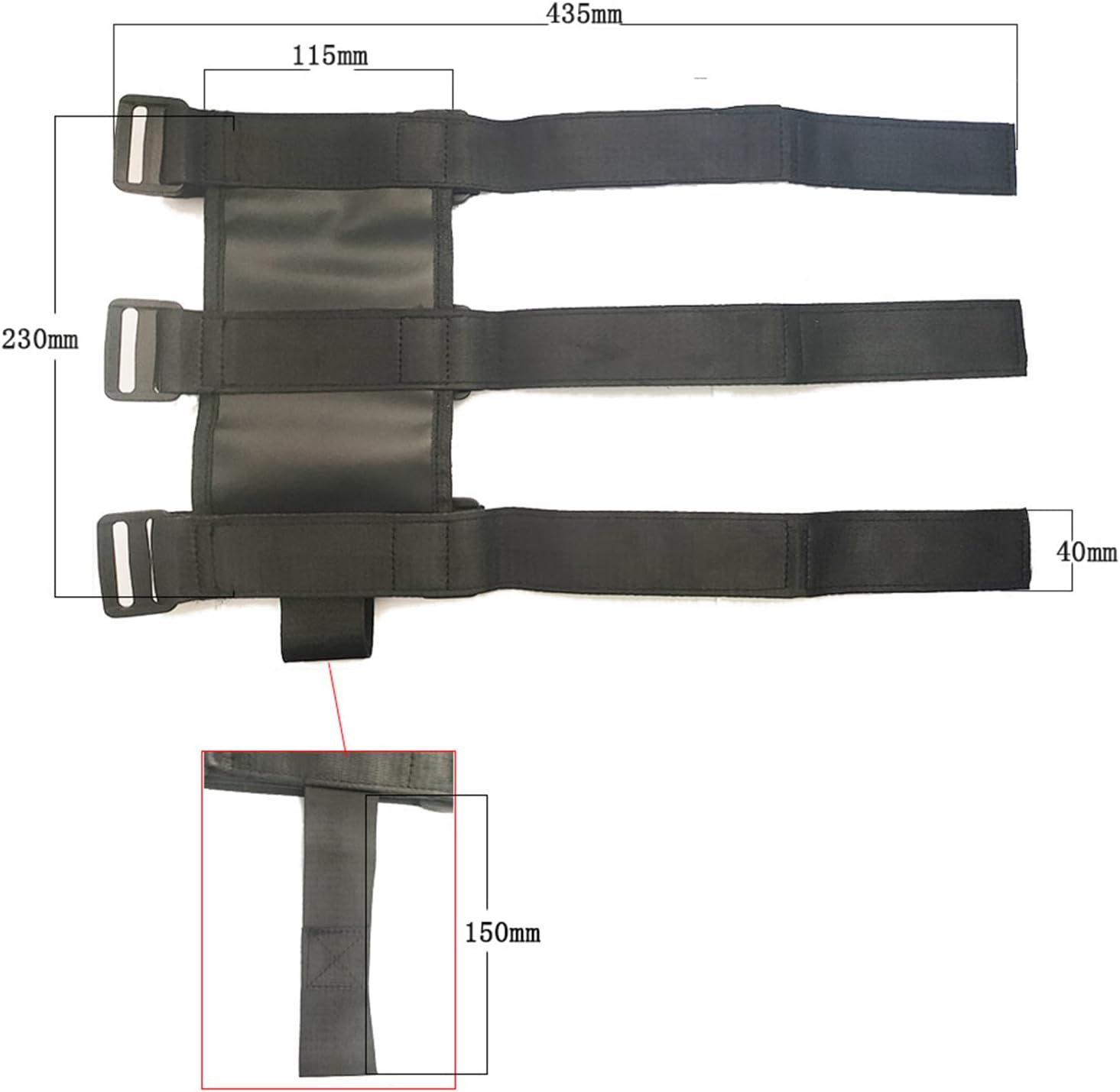 Barra di sicurezza per estintore (nera) - Supporto per bagagliaio auto - Cinghia di supporto regolabile per estintore auto - Accessorio pratico - Ac - 4