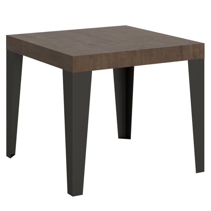 Stół rozkładany 90x90/246 cm Orzech Płomienny Rama Antracyt