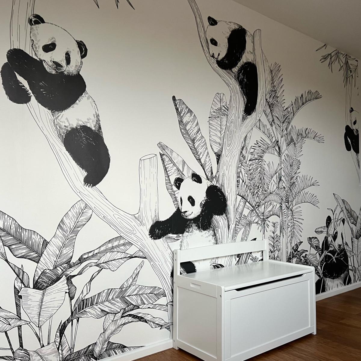 Papier peint panoramique avec des pandas pour la chambre d'enfant - 340x260 cm (l x h) - 3