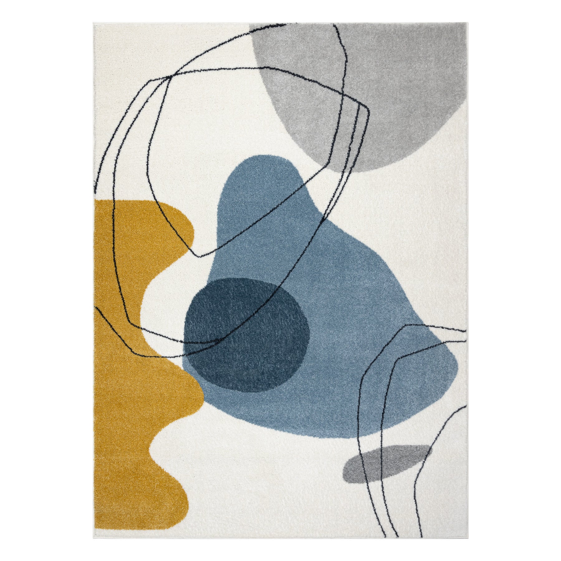 Dywan FUSION 7158 biały / żółty / niebieski - Geometryczny, nowoczesny, abstrakcyjny 120x170 cm - 2