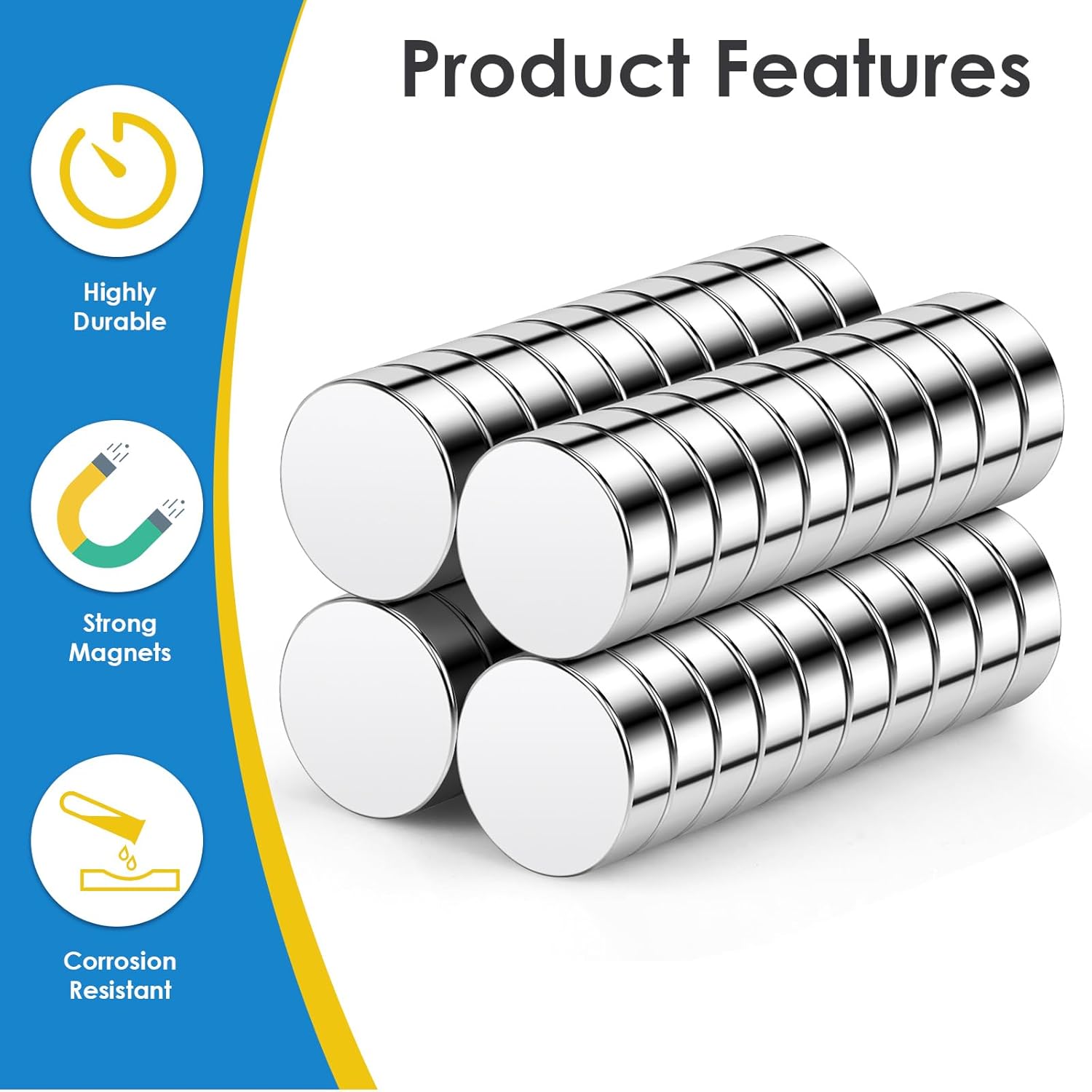 Magnetico Set Da 6 Magneti Al Neodimio Extra Forti - Rotondi, Dimensioni 12x3 Mm - Potenti E Resistenti - 2