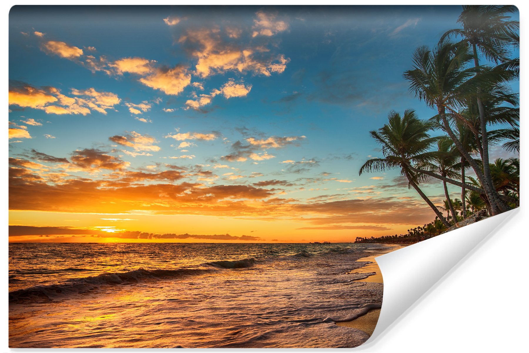 Vlieseline Papier Peint Photo COUCHER DE SOLEIL Plage Mer Paysage 3D
