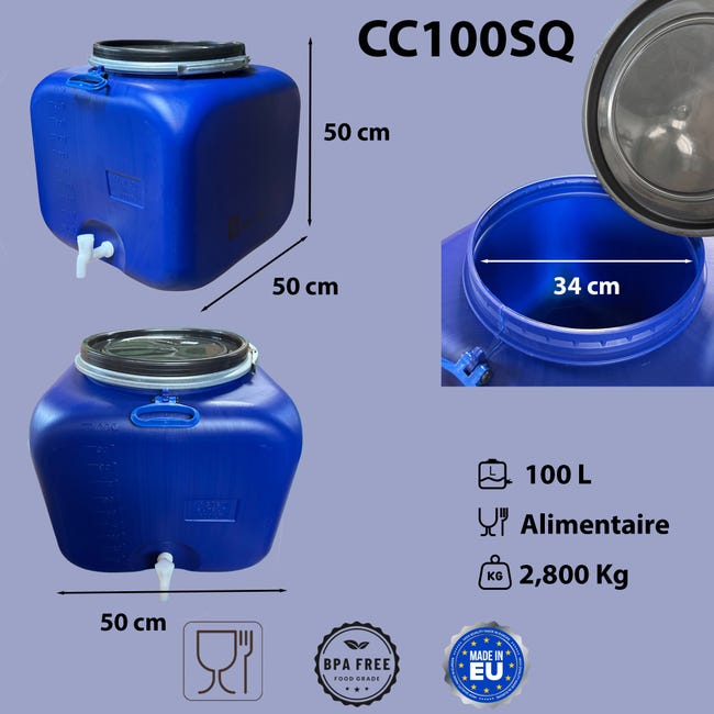 Jerrican Alimentaire Bidon D'Eau 30 Litres Bleu Avec Robinet - Réservoir Stockage Eau Potable | Maison, Jardin, Camping | Fermeture Étanche Robinet Intégré Jerrican Alimentaire Bidon D'Eau 30 Litres Bleu Avec Robinet - Réservoir Stockage Eau Potable | Maison, Jardin, Camping | Fermeture Étanche Robinet Intégré