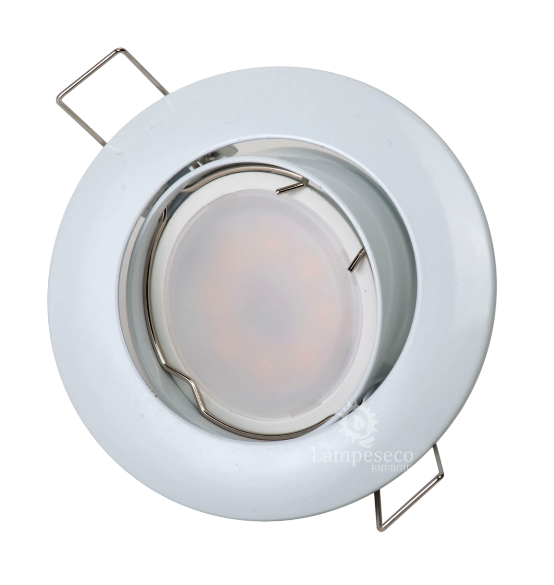 5 Spots led 3-step dimmable sans variateur 7w eq.56w blanc neutre orientable finition blanc - 5