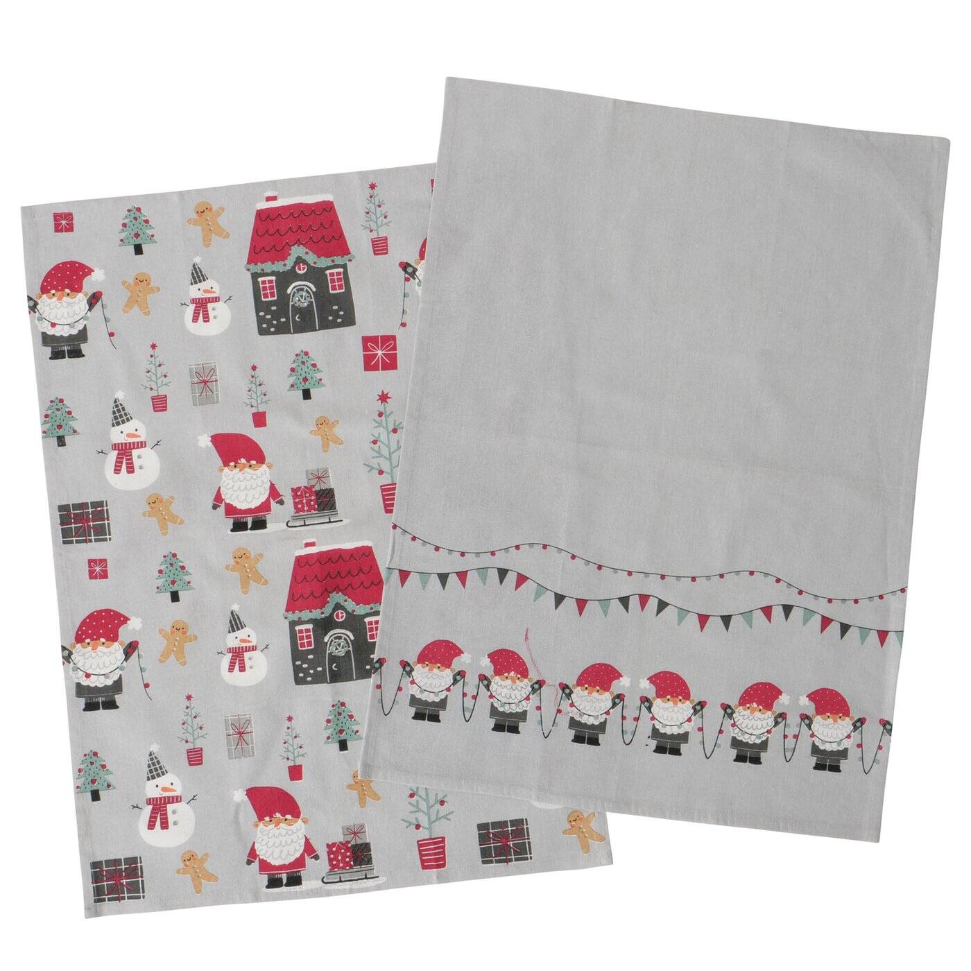 Xionghonglong Lot De 2 Torchons De Cuisine,Torchon Vaisselle De Noël, Torchons DeNoël,DéCoration NoëL D'hiver,Cuisine Vaisselle,Doux Et Absorbants,Christmas Home Decorations,40 X 60 Cm (Couleur