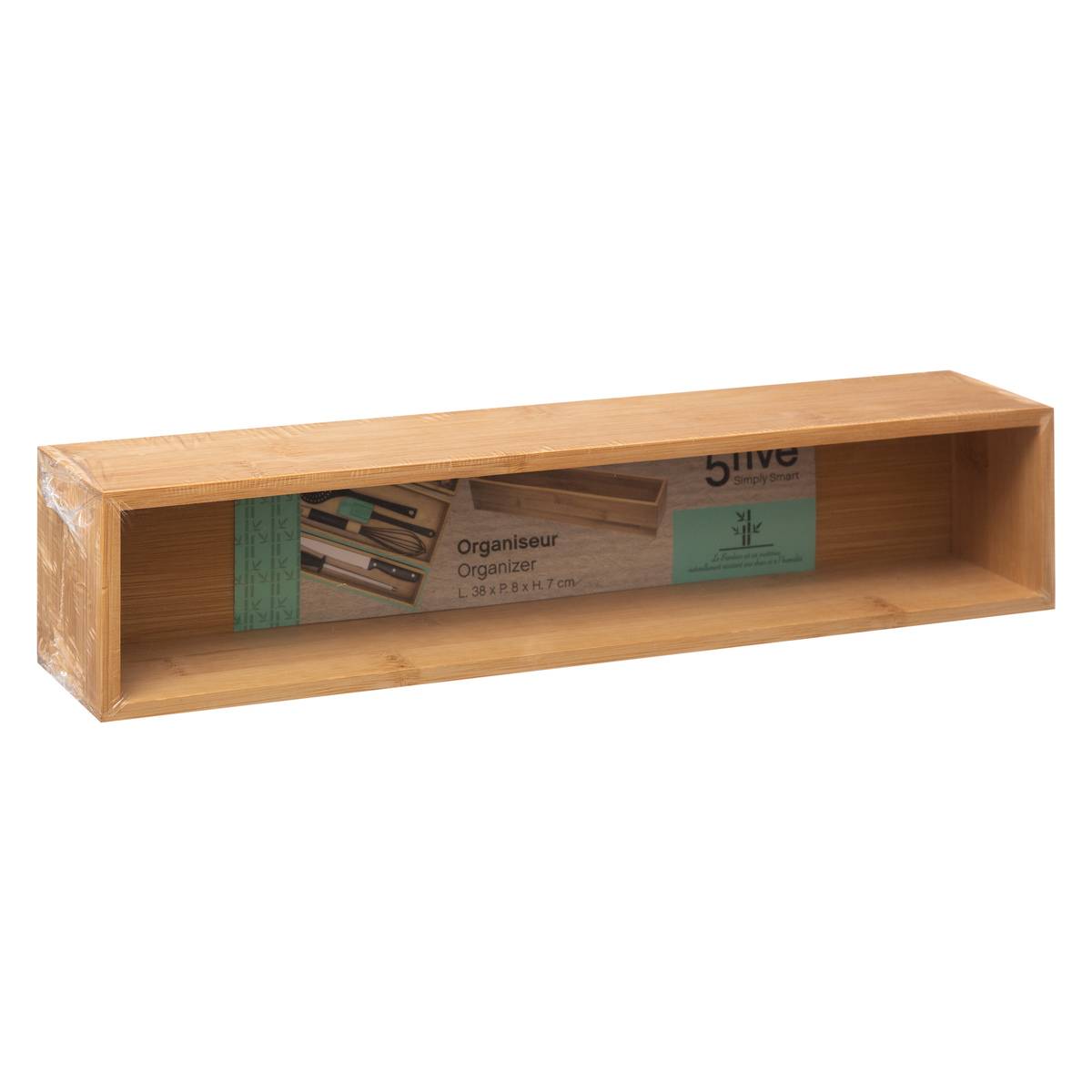 5five - organizador de bambú tidy smart 8x38cm - 3