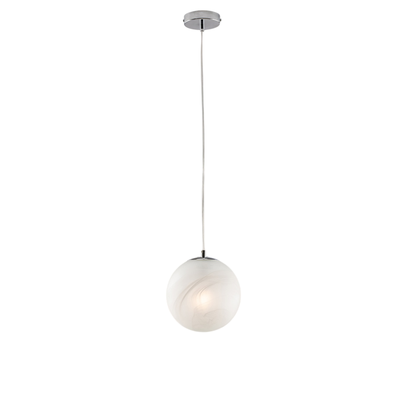 Olaf Lampa wisząca z żelaza chromowanego 1-punktowa z kulą dm.20 130 Ø20 BL294-S1-CR