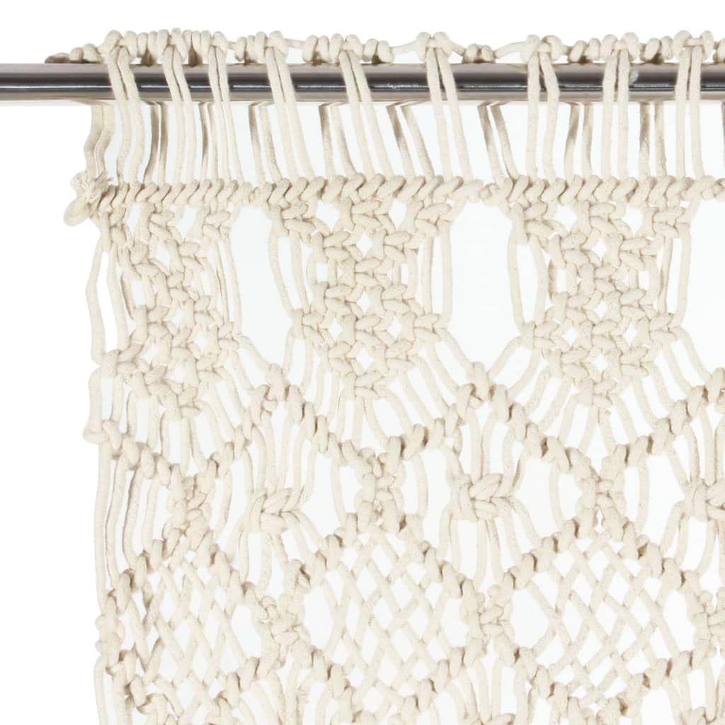 Rideau en macramé 140x240 cm Coton vidaXL - 7