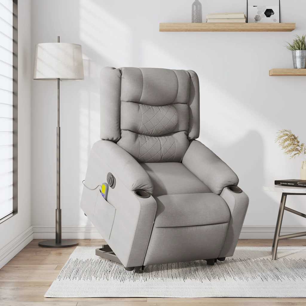 Sillón de salón | silla | sillón de masaje eléctrico reclinable elevable tela gris nube cfw647869