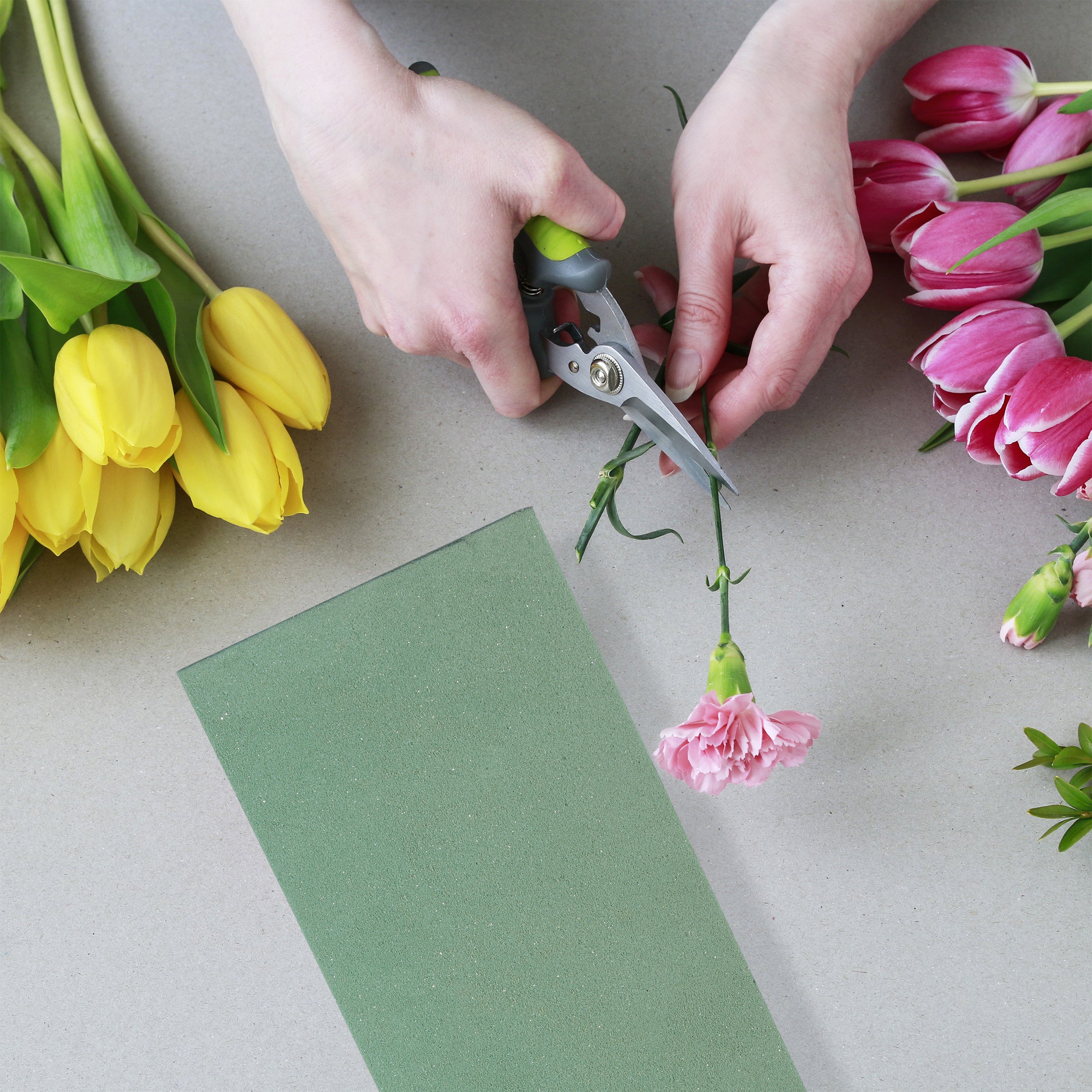 Pack 24 Bloques Espuma Floral, Esponja Arreglos Florales, Ladrillo Flores Naturales Bodas, 7,5x20x10cm, Verde - 3