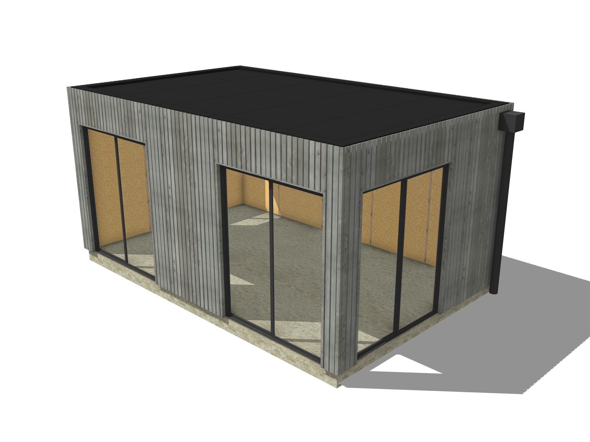 Studio de jardin hébergement en bois 5,5 x 3,5 x 2,7 m / menuiseries alu k-line - 2
